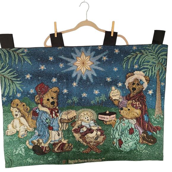 Christmas Tapestry Three Kings Wise Men Gifts Boyds Bears Nativity Wall Decor